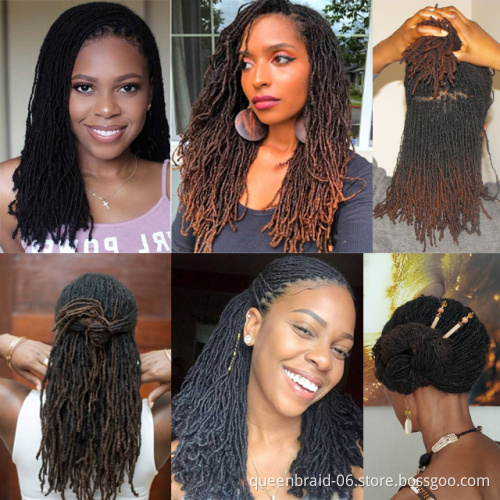Goddess Locs Crochet Hair Micro Sister Straight Braids 18Inch Mini Locs Synthetic African Braids